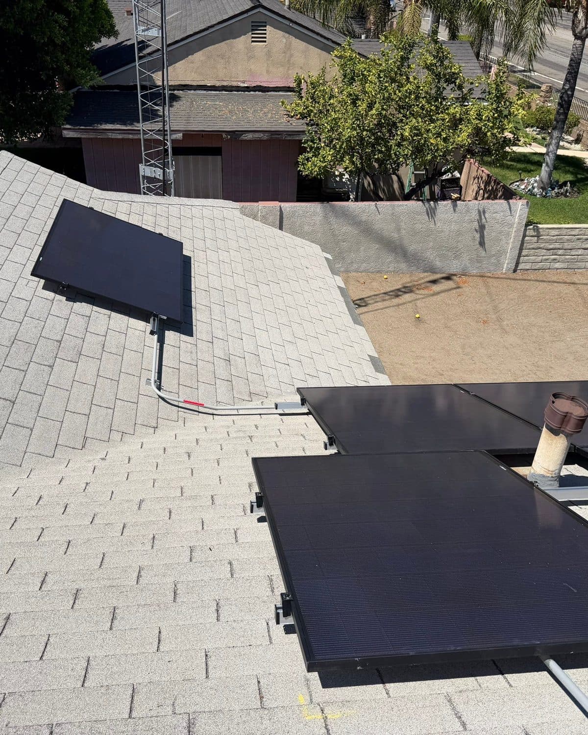 Rooftop solar modules installed by AMECO Builders